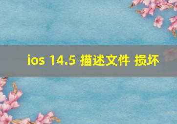 ios 14.5 描述文件 损坏